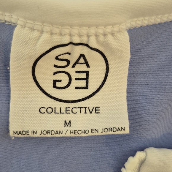 SAGE Collective Blue Iris/White Racerback Athletic Dress w/ Shorties - Size M - Picture 11 of 13